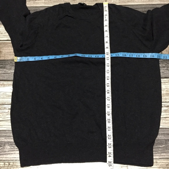 J Crew Cotton Cashmere Sweater Men’s L Dark Gray Pullover Crewneck - Picture 2 of 8